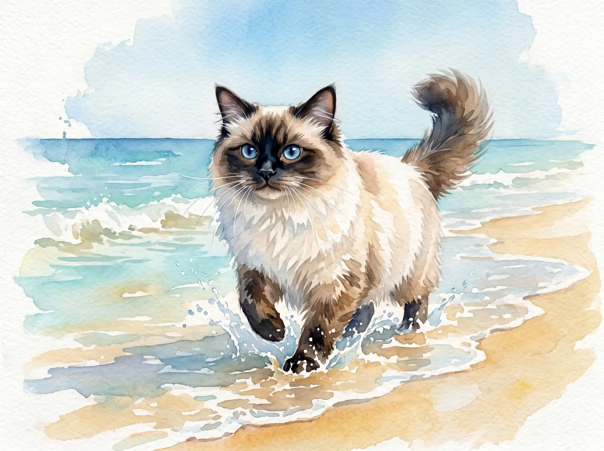Ragdoll watercolor calendar month 6